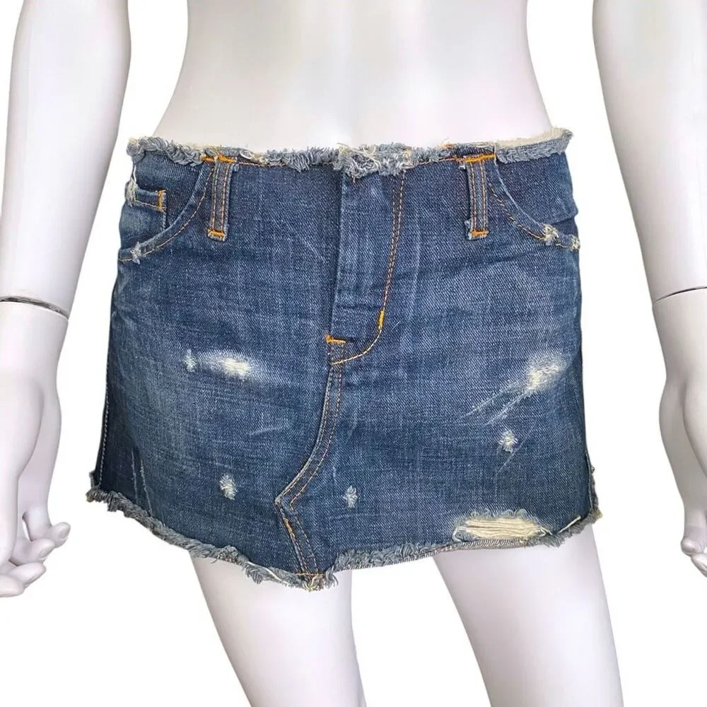 euro y2k grunge low-rise mini skirt
